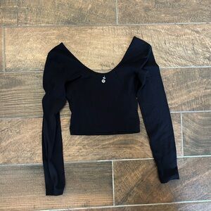 Lululemon Athletica Black Fitted Crop Bodysuit